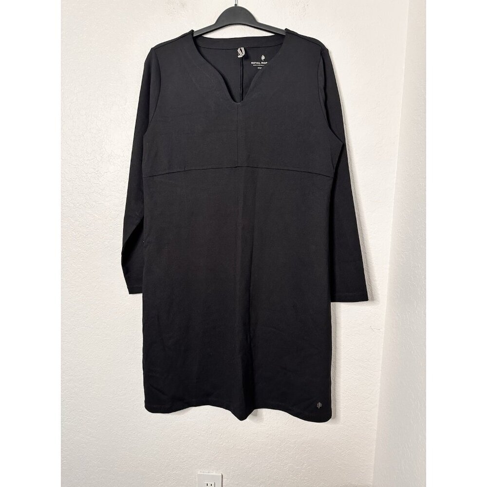 Royal Robbins Women's Geneva Ponte Stretch Dress Jet Black Size XL Standard Fi